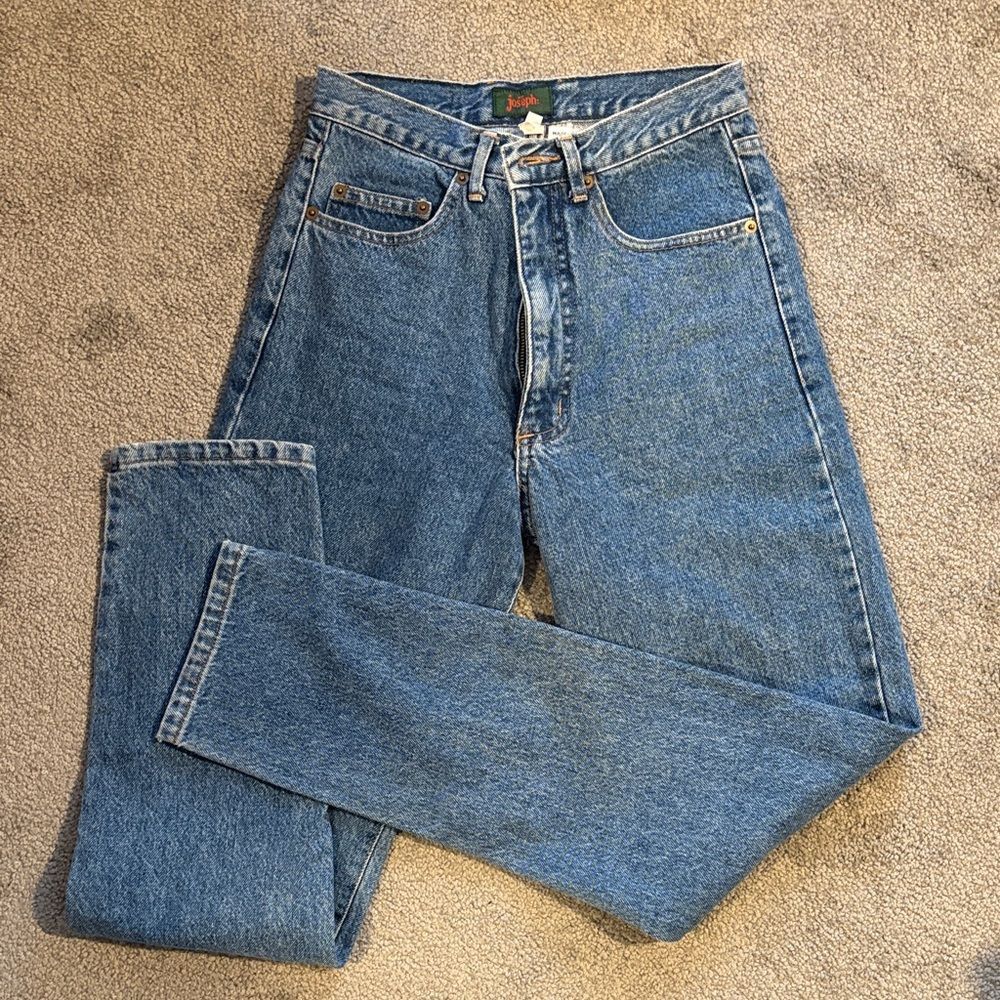 For Joseph High Rise Straight Leg Medium Wash Blue Jeans. Size 28